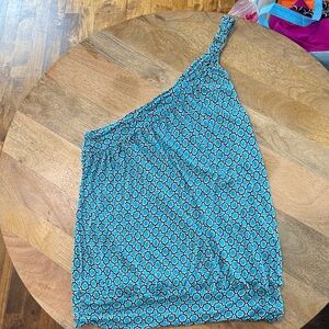 Y2K New York & Company Turquoise and White Patterned Top/dress